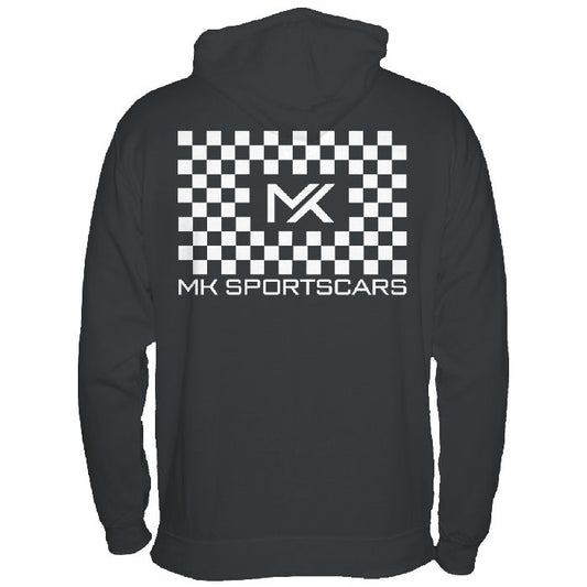 MK Chequered Flag Hoodie Black White Print