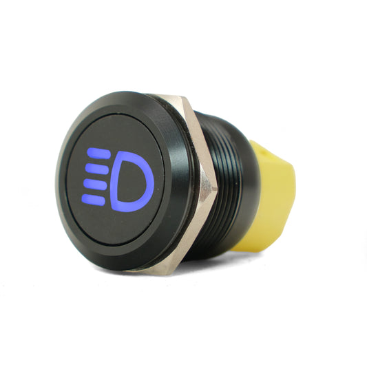 Push Button Round 22mm Main Beam Switch Black Momentary