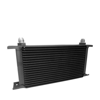 Universal 25 Row 235mm Matrix - AN-12 JIC Black Aluminium Oil Cooler