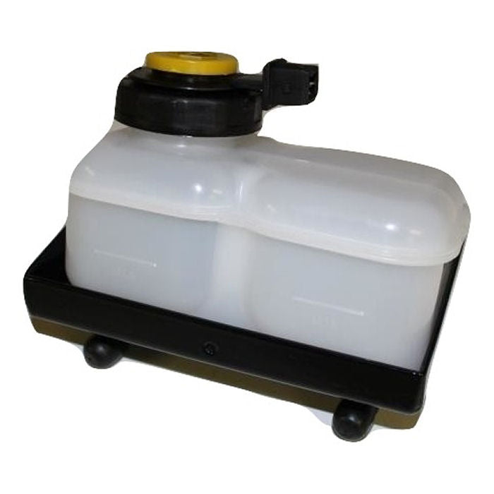 Universal Tandem Chamber Brake Fluid Reservoir With Low Level Indicator and Mounting Bracket